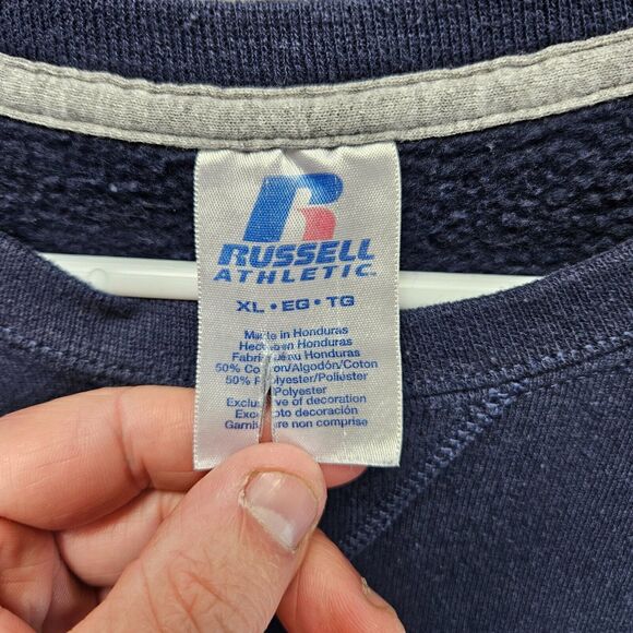 Russell Athletic Sweatshirt Mens Size XL Blue Fleece Cewneck Pullover - Picture 6 of 9